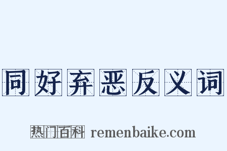 同好弃恶反义词是什么意思的图片